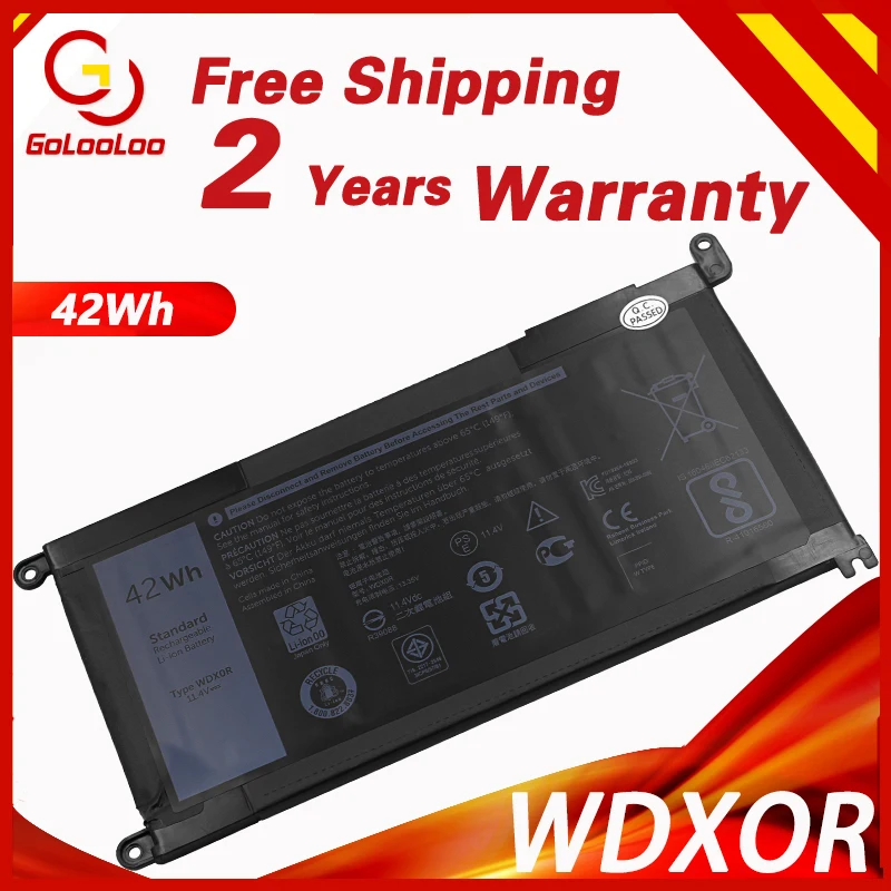 

WDXOR Battery For DELL Inspiron 13 5368 5378 7368 14 7460 7472 5468 15 5538 5567 5568 7560 7570 7569 17 5765 P61F 3180 WDX0R