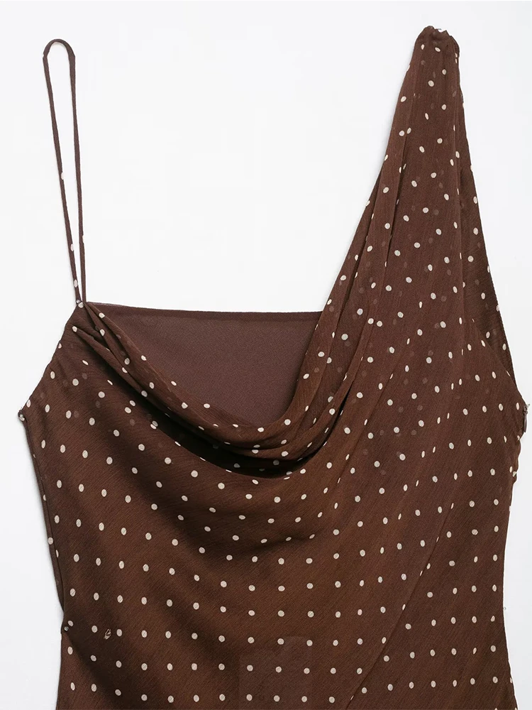 2025 Summer New Women's Dress Fashion Polka Dot Printing Elegant Long Dresses For Women Backless Sexy Evening Party Dresses