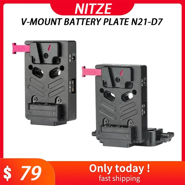 Nitze N21-D7 Mini V Mount Battery Plate with 15mm Rold Clamp