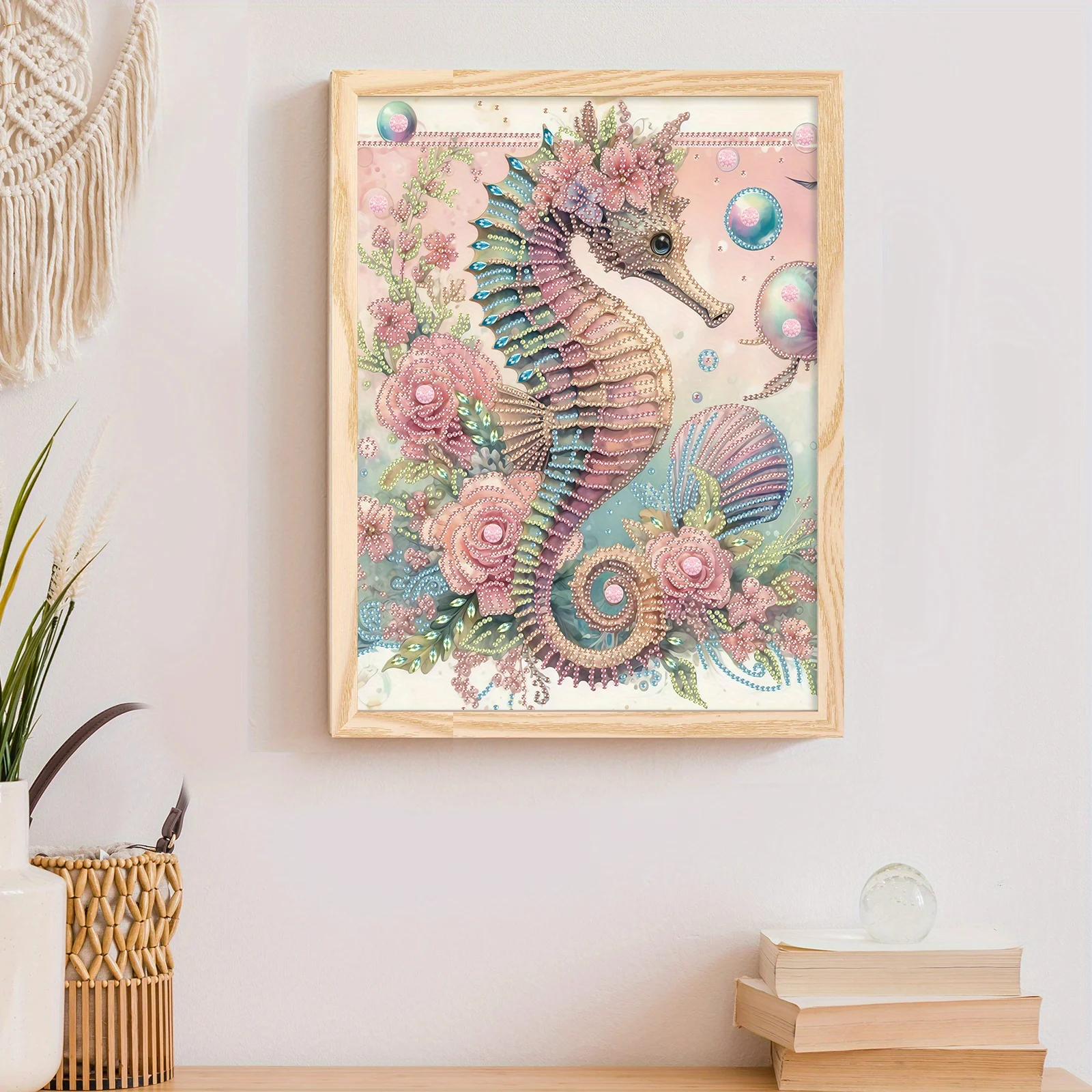 DIY Colorful seahorse 5D Special Shape Diamond Art Kits for Beginners,Diamond Art Painting Kits for Home Wall Decoration Gift