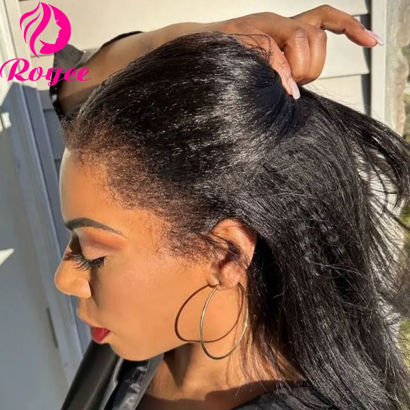 4x6 5x7 Short Lace Glueless Bob Wig 16 Inch Kinky Straight Edges Wigs Human Hair Yaki Bob Lace Closure Wig Pre Cut