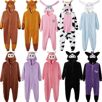 Couple's Matching Winter Sleepwear Onesie Pajamas Children's Clothing Comfortable Soft Fabric Home Clothes from Mainland China