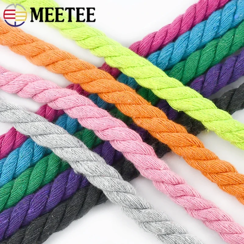 Cotton Ropes For Bag 3 Shares Twisted Cords Handbag Drawstring Rope Cord Handmade DIY Sewing Accessories 2/5/10M 10mm