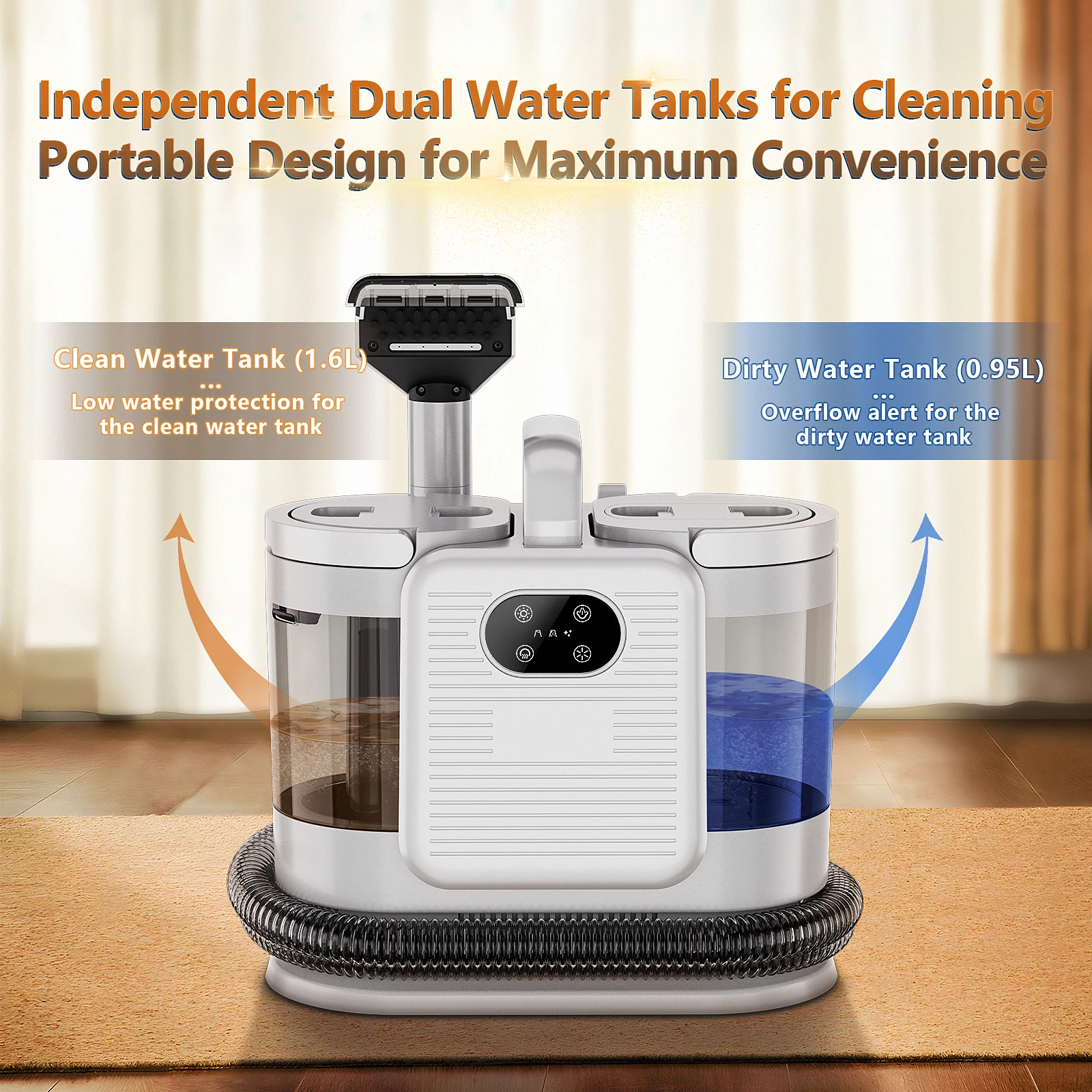 C988 1650W  Hot and Steam Clean Machine Vacuum Cleaner Spray 13KPA Touch Screen 4 cleaning mode Smart Voice Handheld Carpet Clea 3