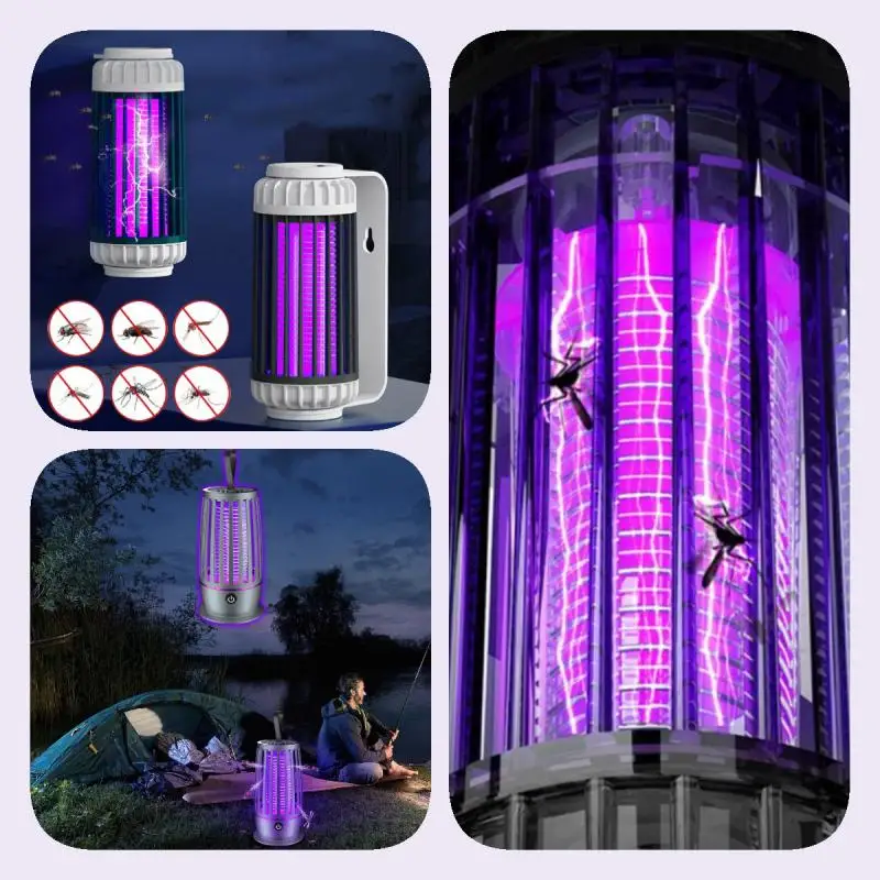 Lampada Antizanzare Shock Elettrico Ricarica Usb Kill Bug Insect Catcher Lampada Repellente Fly Zapper Anti Lampada Per Zanzare Da Esterno