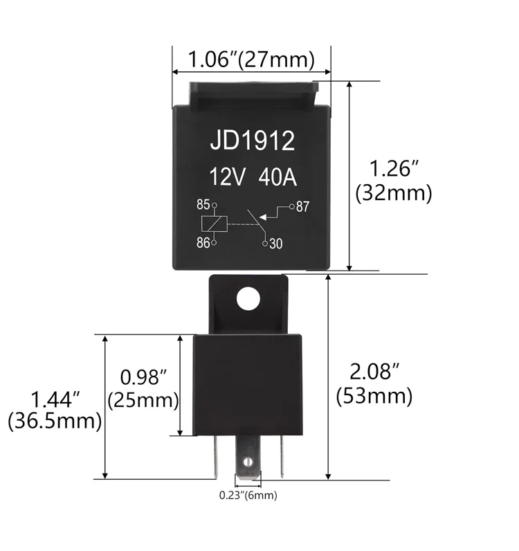 4Pin 5Pin 12V 40A Wasserdichte Auto Relais Schalter Kabelbaum Set SPDT Automotive Relais für Boot Traktor Lkw Motorrad – Detail 1