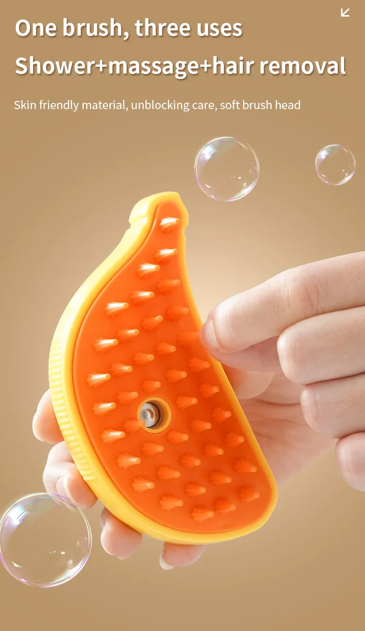 3 in1 pet steam brush cat dog Cleaning Steamy Spray Massage Brush Comfy Spray Massage