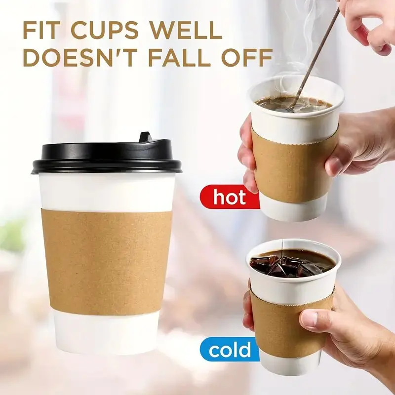 100/50PCS Disposable Cup Covers Kraft Paper Insulated Coasters Hot and Cold Beverages Home Party Restaurant Coffee Shop