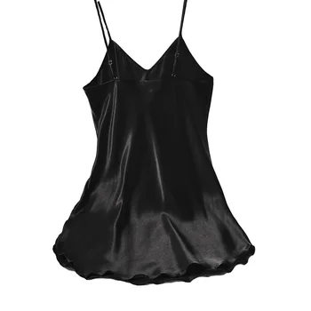 2025 الصيف مثير Backness المرأة حبال بلون الخامس الرقبة الحمالة تنورة شورت تنفس الحرير المرأة ثوب النوم لملابس المنزل 5