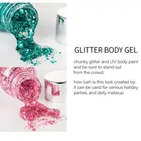 Waterproof Mermaid Body Glitter Gel Long Lasting Liquid Eyeshadow with Large Sequins for Hair and Body Sparkle N2Z1 2