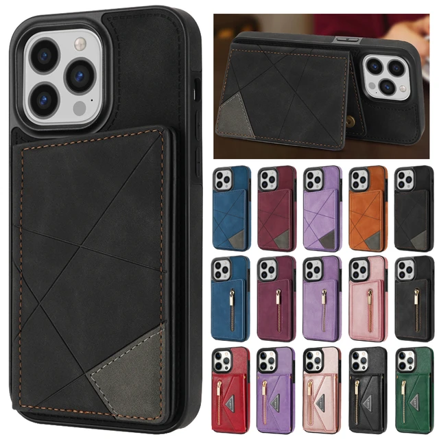Plaid Leather Wallet Phone Case for iPhone 14 13 12 11 Pro Max Plus Flip  Card Slot Phone Cover with Lanyard - AliExpress