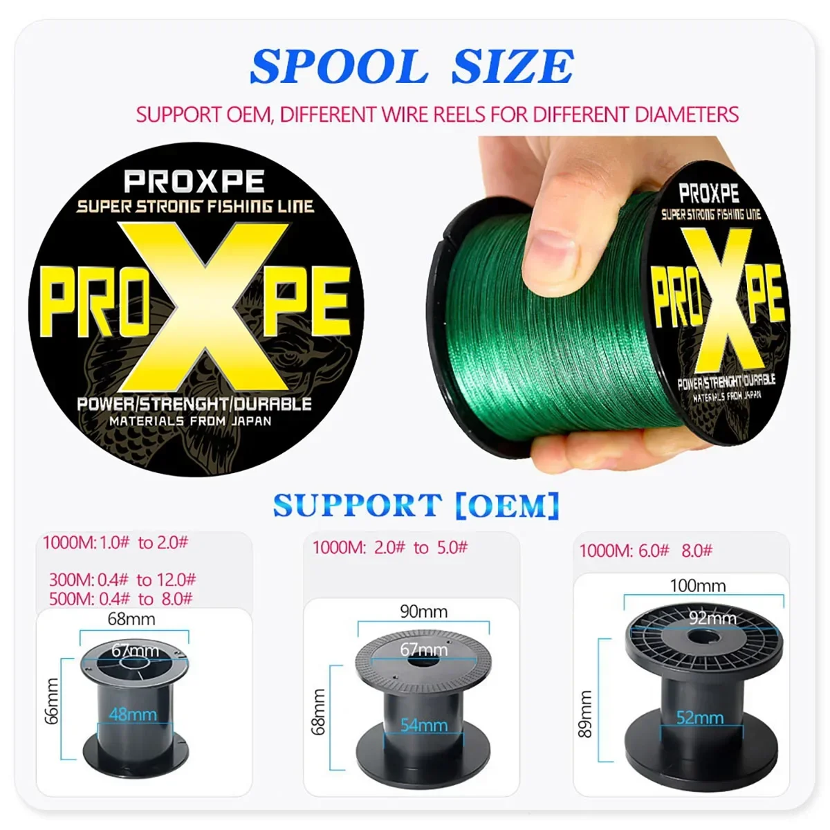 Fishing Line Fishing Tackle PROXPE 4 Strands Multifilament Braideds PE Fishing Line 100M 300M 500M Japan Smooth Carp Wire Pesca Strong 4X Weave Lines