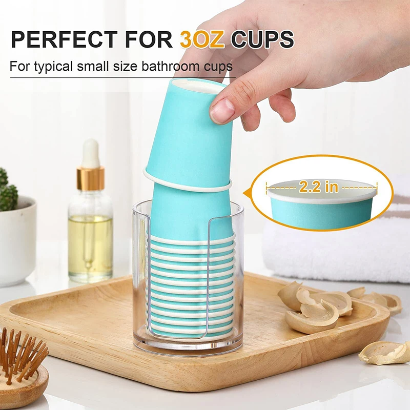 Bathroom Cup Dispenser Paper Dispenser for Vanity Countertop