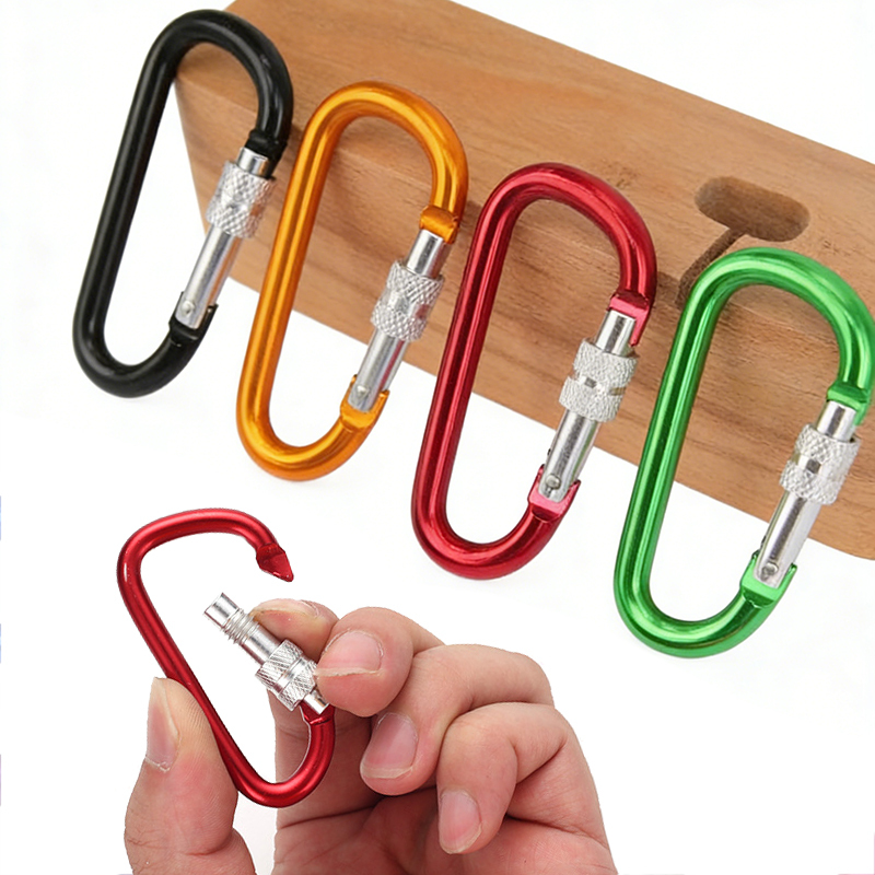 3~6pcs Colorful Key Hook Carabiner Aluminum Alloy D-type Hooks Luggage Buckle Durable Stylish Ideal Key Accessories ﻿ TMZ