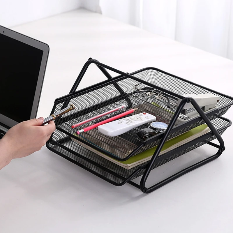 Office A4 Paper Desk Organizer Document File Letter Book Brochure Filling Tray Rack Shelf Carrier Metal Wire Mesh Storage Holder storage racks,desk mail organizer