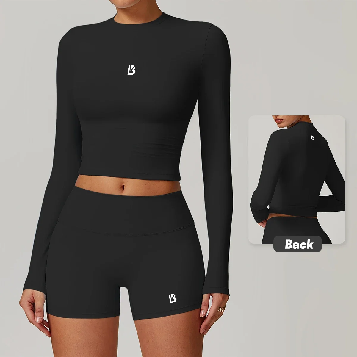 bunny Women Base Shirt Sport Gym Wear Yoga Wear Winter Fitness Workout Long Sleeve Tops Exercise Stretch