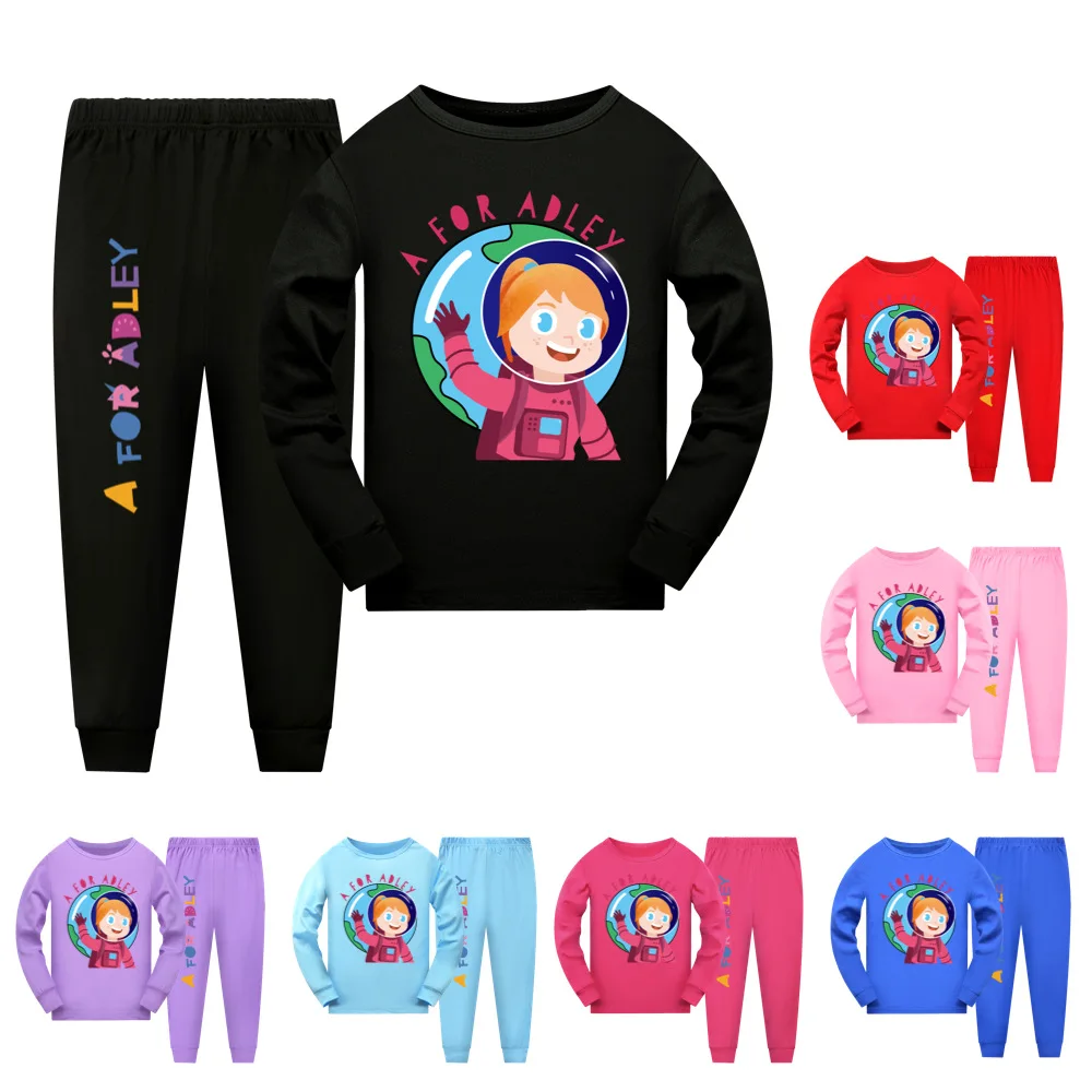 

New Fall Kids Nightwear A for Adley Children Pajamas Boys Pijama Cotton Clothes Set Sleepwear for Girls Toddler Outfits Pyjama