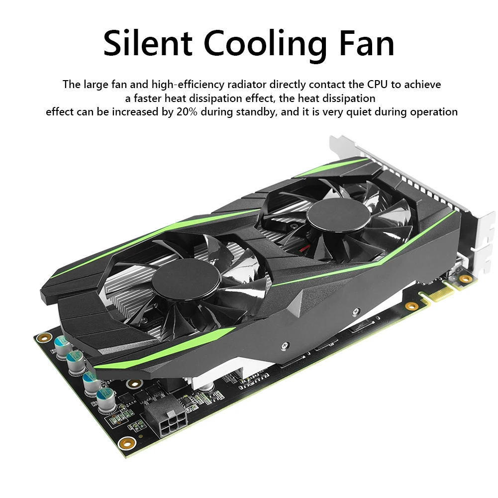 PCI Express 2.0 Twin Cooling Fan Computer Games 128bit 8GB Video Card+Cooling Fan HD+VGA+DVI Graphics Card display card for pc