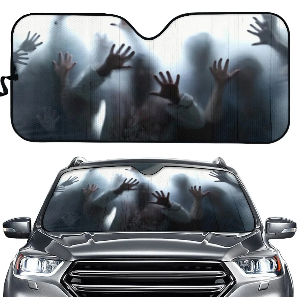 

Hot Walking Dead 3D Print Car Sunshade Zombie Silhouette Summer Auto Accessories Durable Car Window Windscreen Covers Large Size