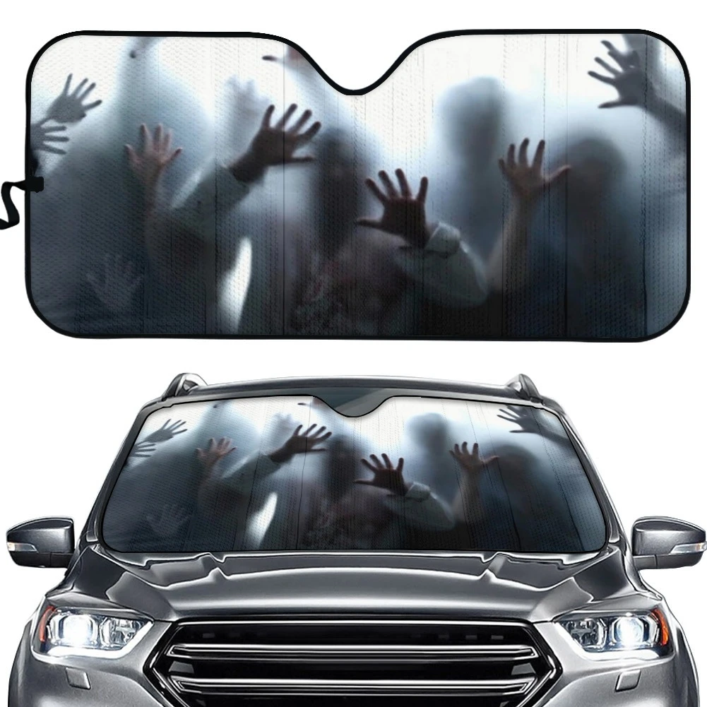 Hot Walking Dead 3D Print Car Sunshade Zombie Silhouette Summer Auto