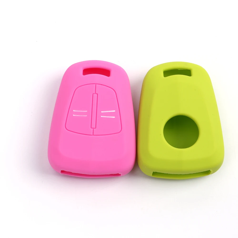 1Pc New Car Key Case Auto Cover Silicone For Opel Vauxhall Corsa Agila Meriva 2 Button Styling 13 Colors Accessories Shell Parts key case key case cover car key shell