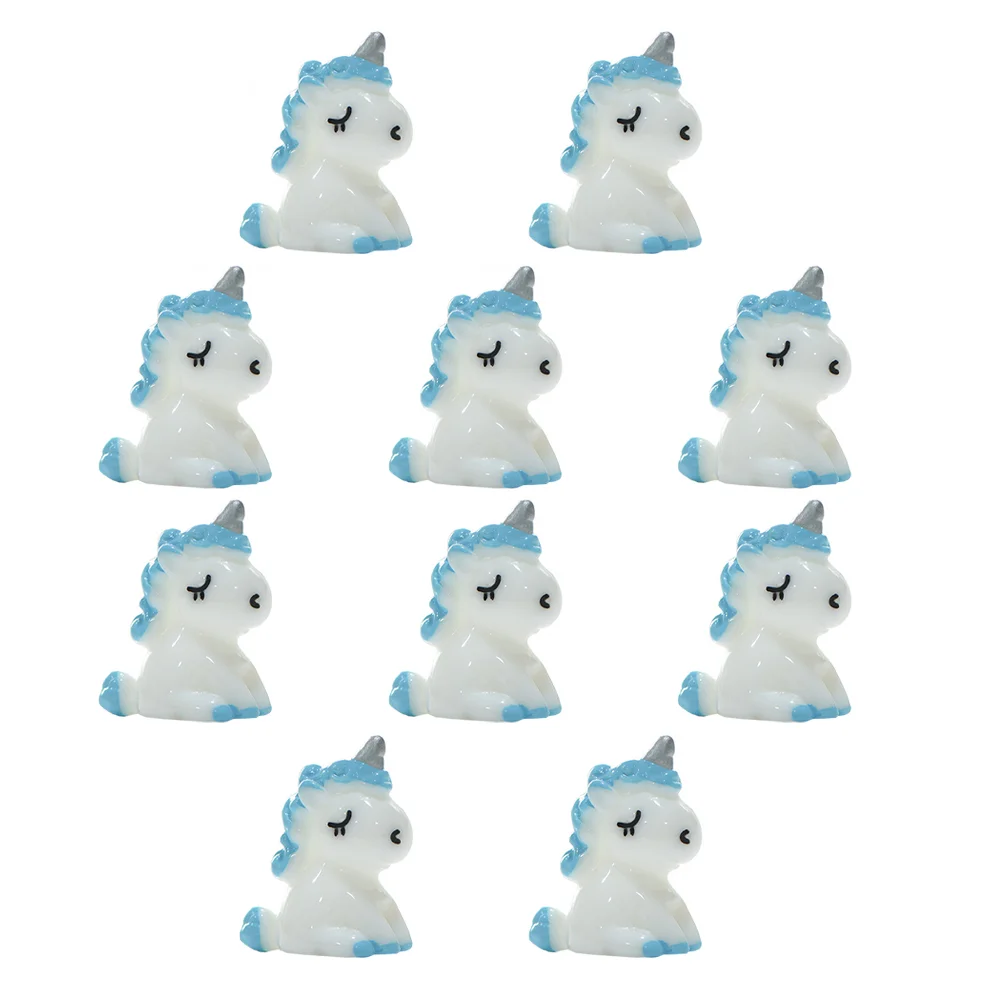 

10 Pcs Mini Miniature Unicorn Figurines Models DIY Figurines Miniature Decorations Statue Resin Landscape