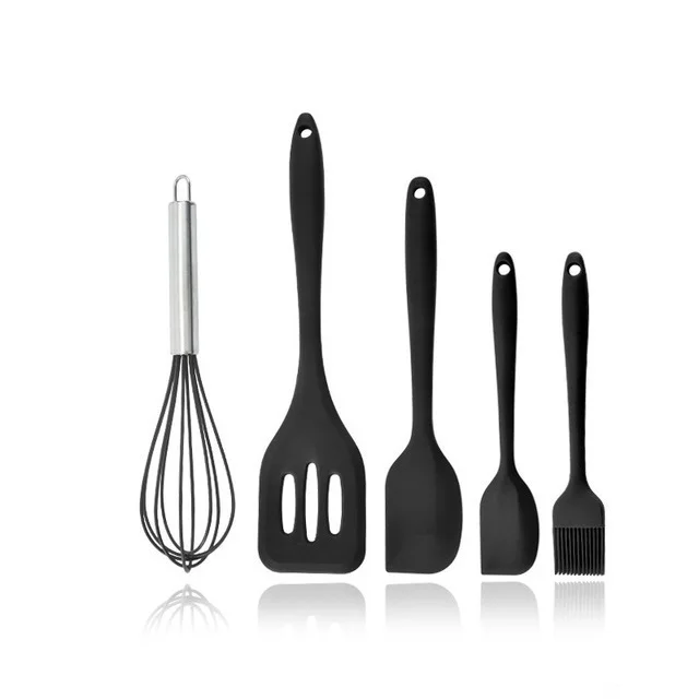 5 peças utensílios de cozinha conjunto de cozimento de silicone utensílios de cozinha de borracha utensílios de cozinha cozimento ferramentas de mistura 7