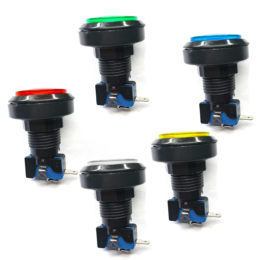 Arcade Game Push Button 12V Led Bulb Square Round Rectangular Triangle With 24mm Screw For Pinball Parts Swing Machine DIY