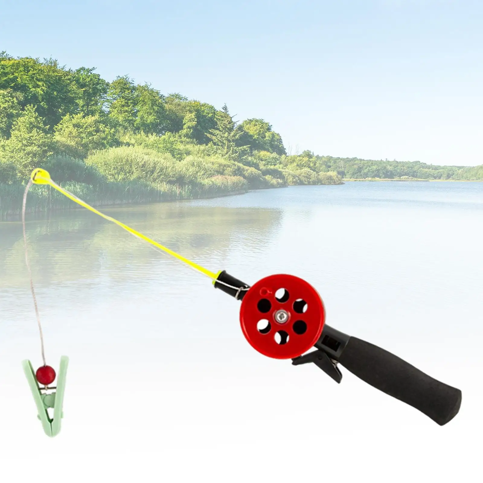 Short Ice Fishing Rod Winter Study Miniature Section Kid Fishing Rod Toy for Shrimp Catching Sea Fishing Holiday Outdoor Camping