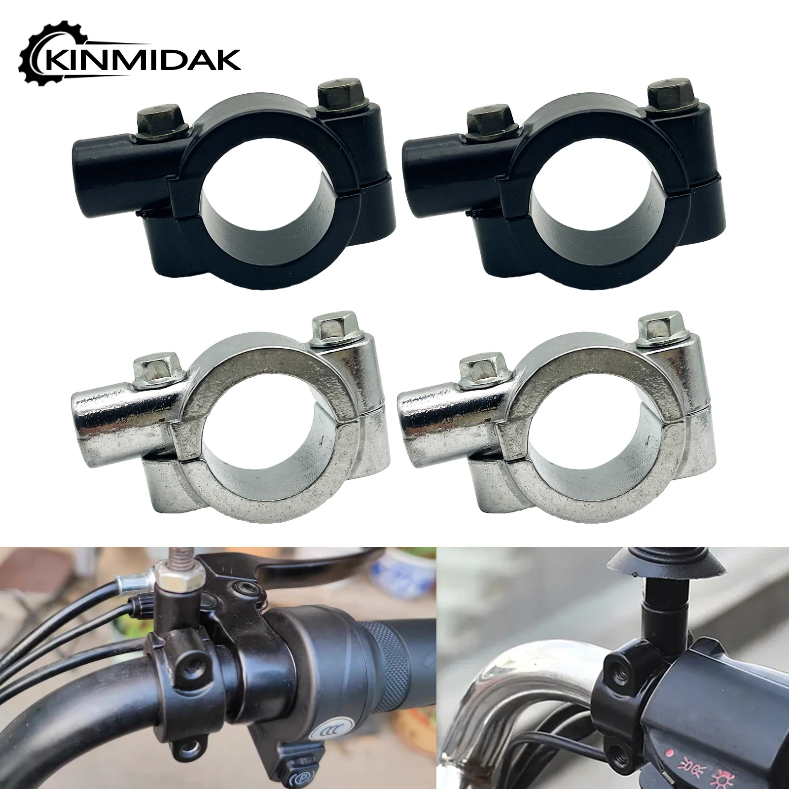 Zoiibuy 2 PCS 10MM Support de Rétroviseur de Moto, 22mm