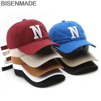 BISENMADE Baseball Cap For Men And Women Fashion Letter N Embroidery Cotton Soft Top Snapback Hat Simple Summer Visors Sun Caps 1