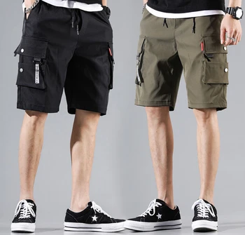 2024 New Men's Multi Pocket Work Shorts Loose Fit Quick Drying Summer Casual Sports Outdoor Polyester Streetwear Gym Hiking 1