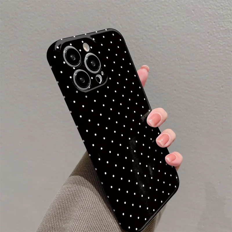 Elegant Black Polka Dot Hard PC Phone Case