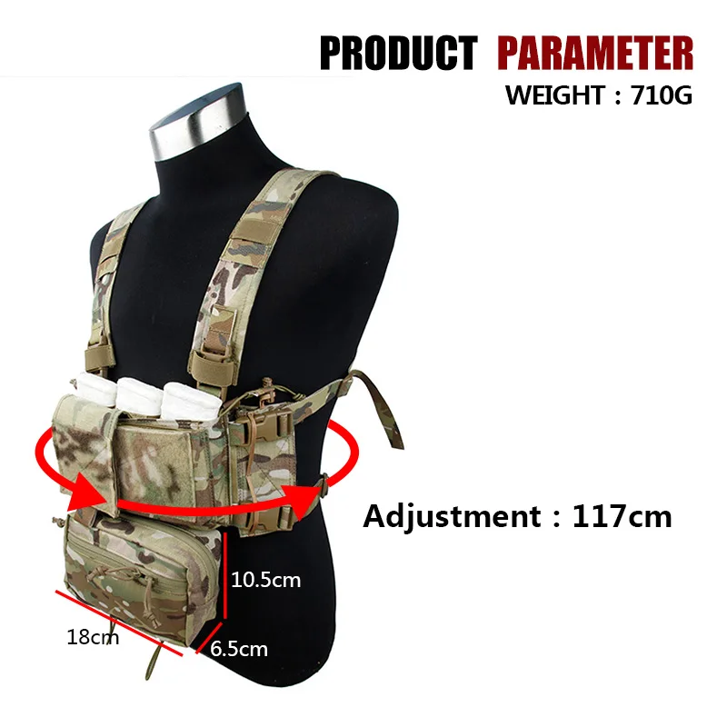 TMC-tactische borstinstallatie voor Airsoft Military, Micro Molle Combat Vest, 5.56 Mag Pouch, CS Match, Wargame Camo, 3115