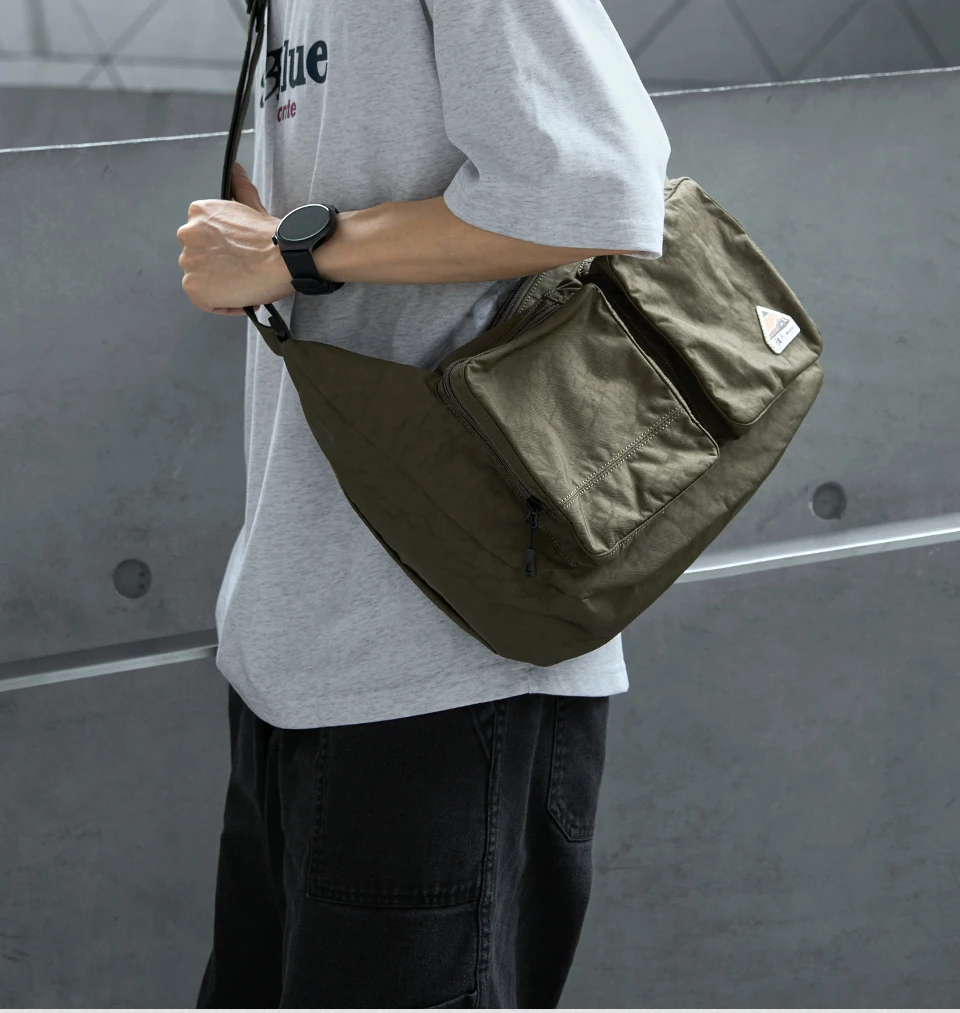 MOYYI Stilvolle Herren-Umhängetasche, große 15-Zoll-Laptop-Umhängetasche, leichte Sport-Reise-Umhängetasche, Design mit mehreren Taschen – Detail 3