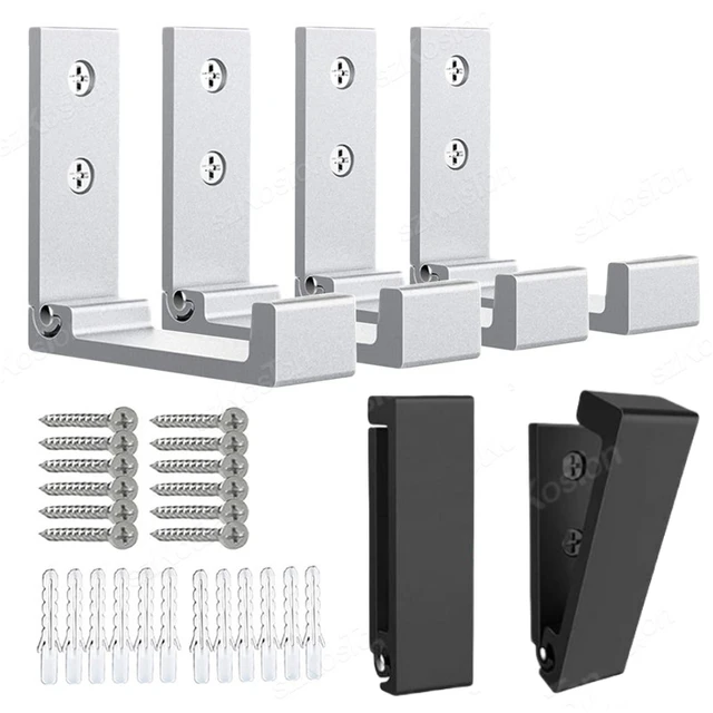 Ganci Appendiabiti Pieghevoli In Alluminio - 4 Pezzi, Carico 20kg, Per Parete (Argento)