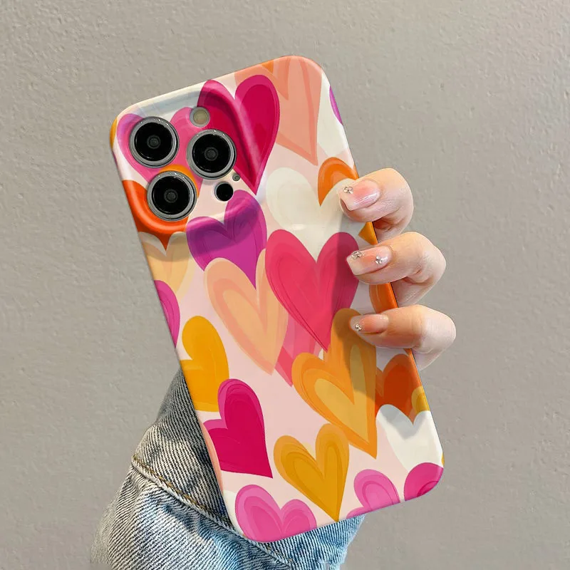 Charming Love Heart Hard PC Phone Case Cover