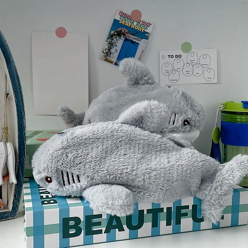 Cute Plush Shark Pencil Case Student Stationery School Supplies Kawaii Doll Back To School Storage Bag Pen Bag Stationery 1PC pencil cases