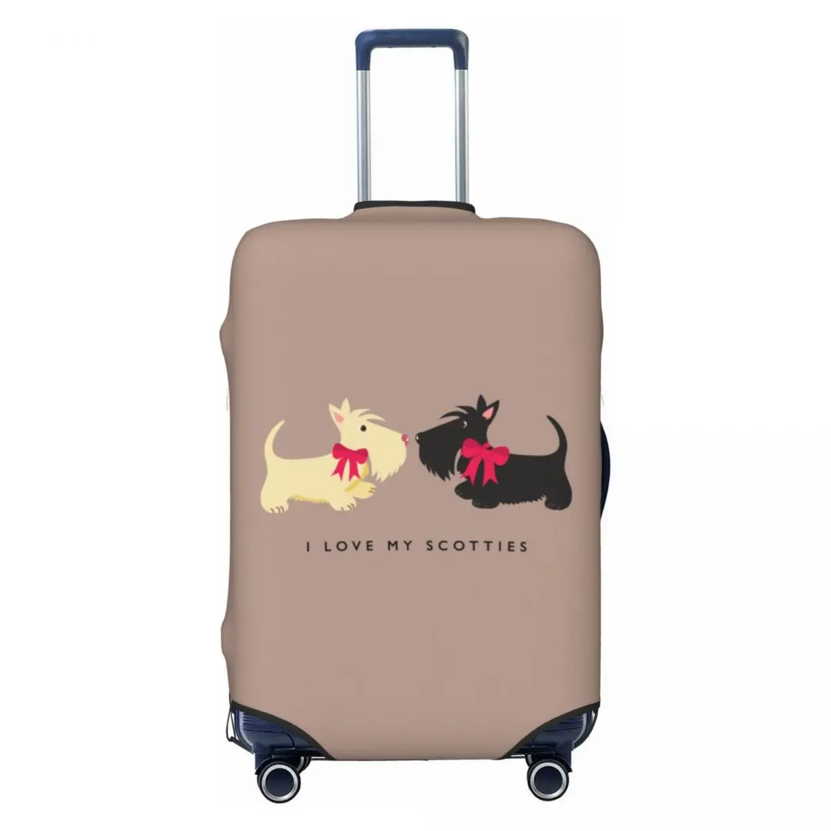 I Love My Scotties Luggage Cover Funny Scottish Terrier Dog Suitcase Protector Covers Suit For 18-32 inch