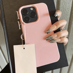 Elegant Leather Candy Lychee Pattern Shockproof Matte Silicone Phone Case - iPhone 12 (Pink)
