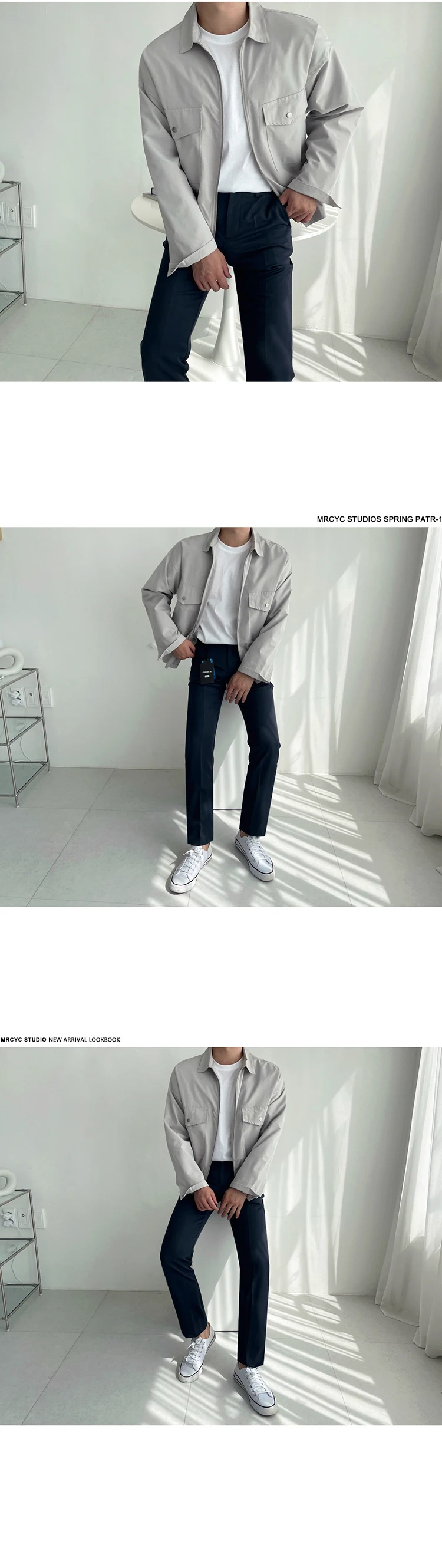 Description Picture 6 of itemSYUHGFA Solid Color Coat Men's 2024 Spring Summer Loose Turn-down Collar Coat Korean Style Trend Male Jacket Casual Tops