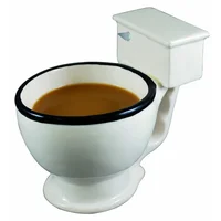 300ml Toilet Shaped Cup Coffee Ceramic Cup with Handle Water Cup Coffee Tea Milk Ice Cream Cup Funny Gift 6