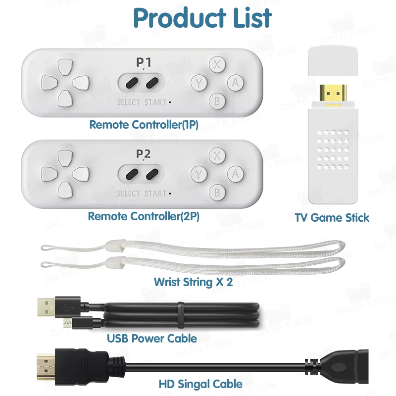 Data Frog Retro Game Stick Con Controller Wireless 2.4G 4K Motion Sensing Console Macchine Per Videogiochi Con Giochi 800 Fc