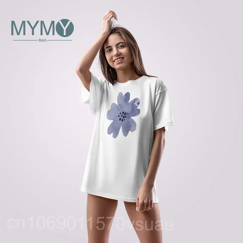 

Women's T-shirt Fashion Watercolor Leaves and Flowers Graphic Print Clothes Tee T-shirt Female Top New Summer Shirt Short Sleeve