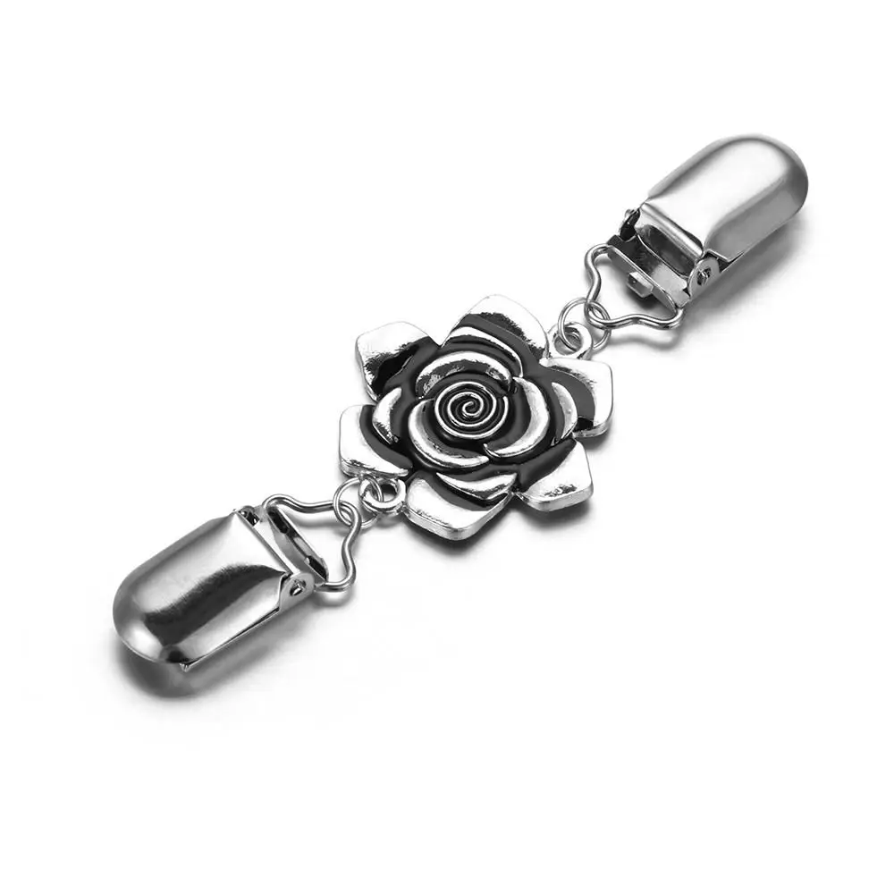 Rhinestone Clothing Metal Holder Sweater Shawl Clips Duck-mouth Plated Clasps Cardigan Collar Clip Butterfly Bow Brooches