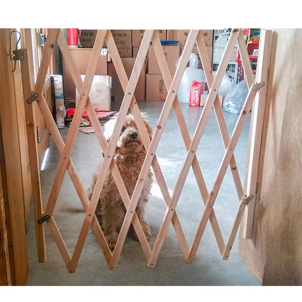 Extendable Accordion Dog Door, Wooden Accordion Extended Dog Door for Doorway Stairs for Pets