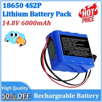 Batteria al litio recentemente aggiornata da 14,8 V 6000 mAh 4S2P 18650 con batterie ricaricabili con scheda di protezione BMS integrata