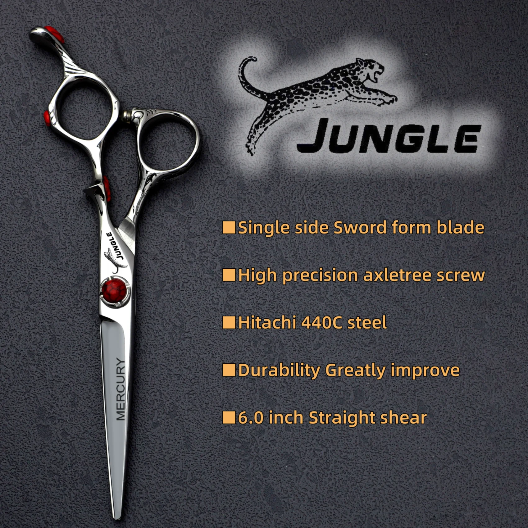 Jugu professional hairdressing scissors barbershop tools  5.5-6-6.5-7 inch 440C steel sissors barber shop accessories