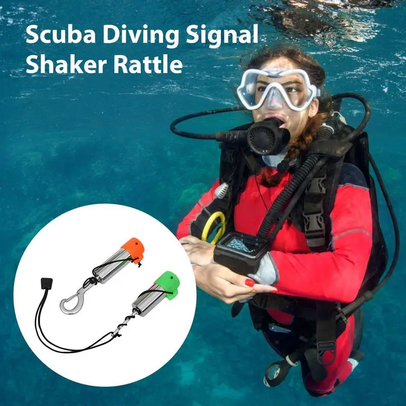 Diving Shaker - Scuba Diving Aluminum Alloy Underwater Shaker With Clip | Noise Maker Signal Bell Diving Stick Diving Scuba Underwater Communication Device
