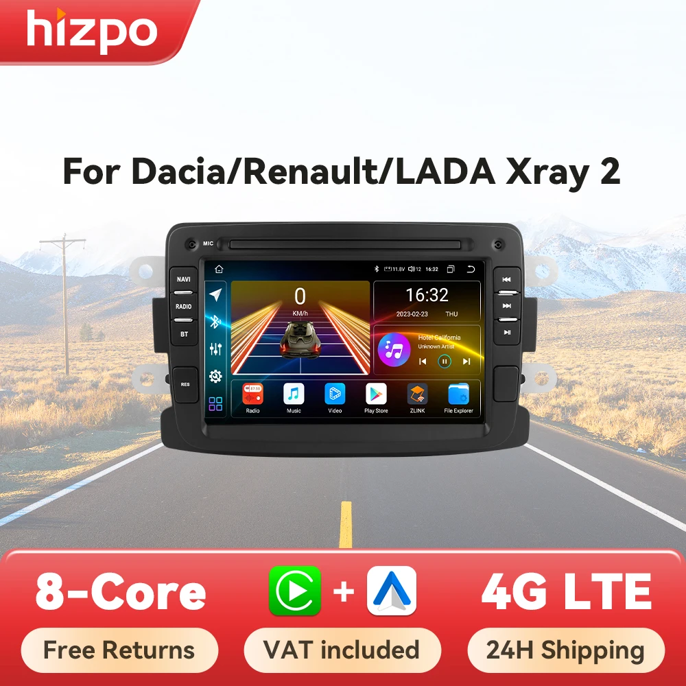 Hizpo 7" Auto Intelligente Systeme Radio für Renault Dacia Duster Sandero Captur Xray Logan 2 Symbol Dokker Autoradio Carplay WIFI